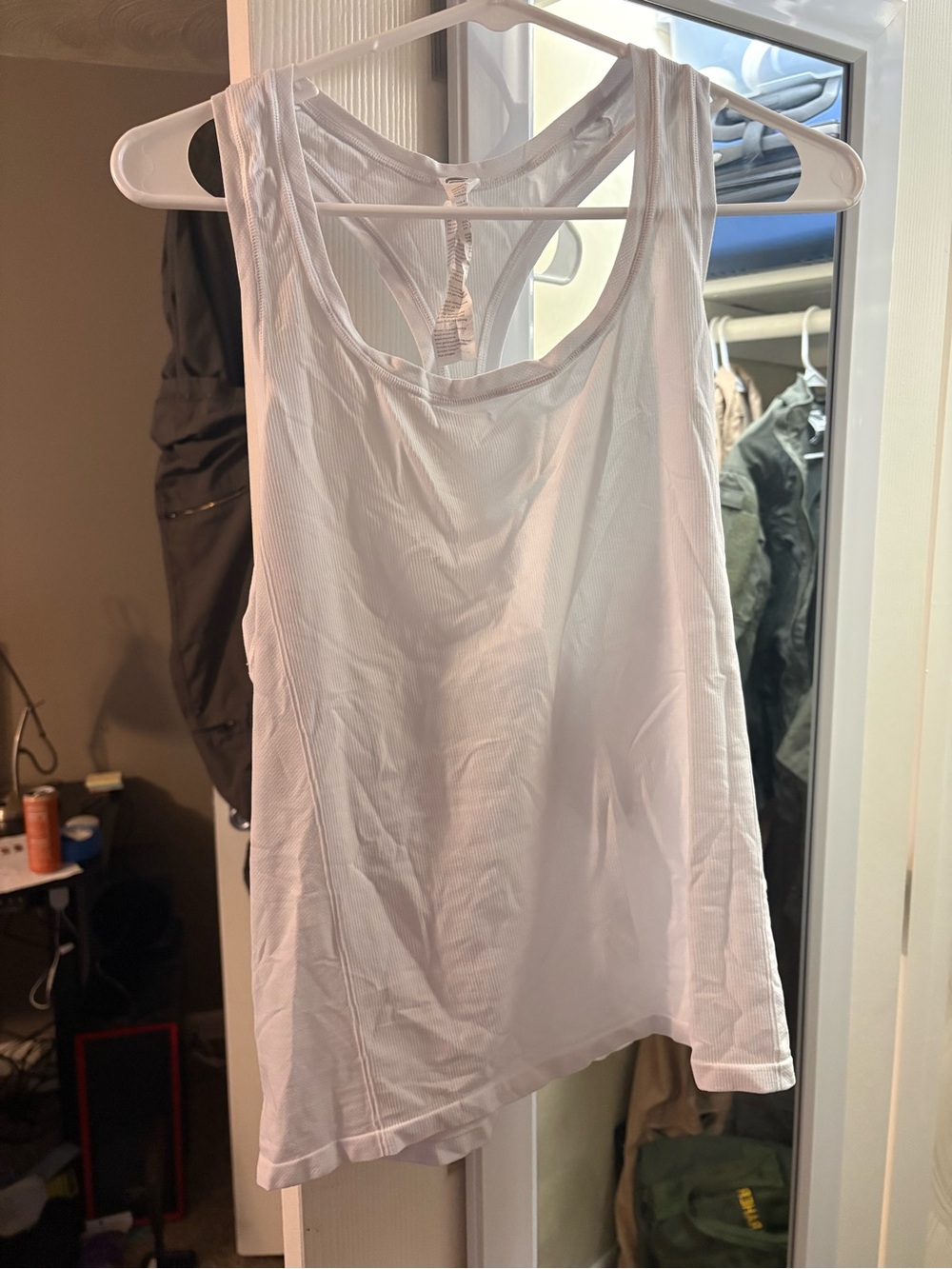Fabletics White Racerback Performance Tank